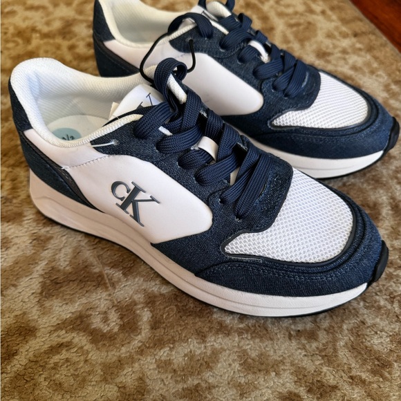 Calvin Klein monogram sneakers chunky denim look